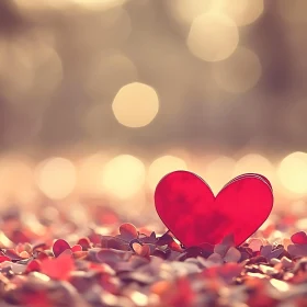 Red Heart on Hearts: A Valentine's Scene