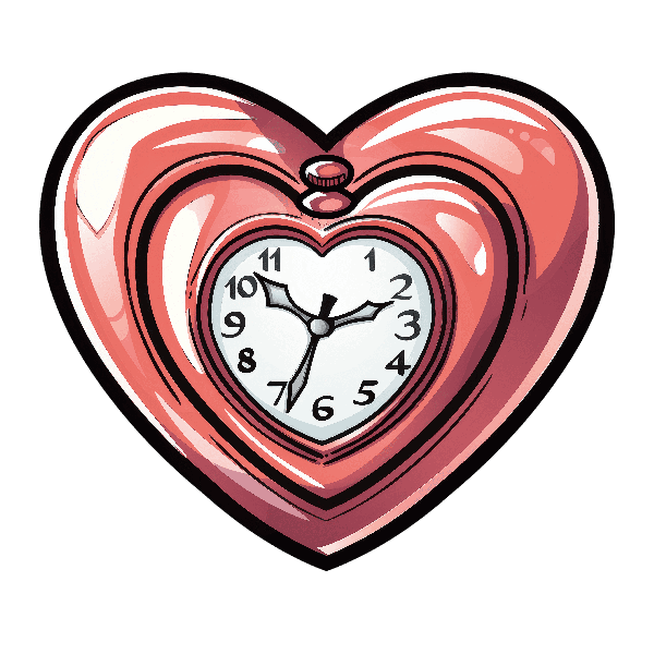 Pink Heart Clock Artwork POD Design