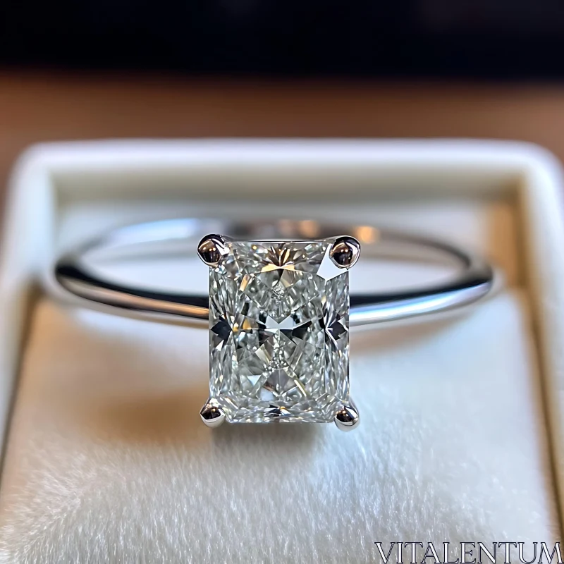 Luxurious Radiant Diamond Ring AI Image