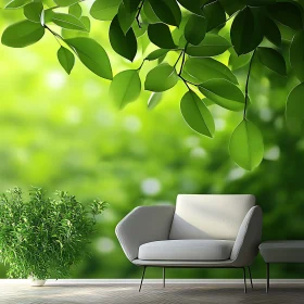 Botanical-Themed Modern Indoor Space