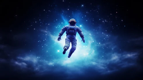 Astronaut Leaping into Space: Capturing the Ethereal Beauty of the Cosmos