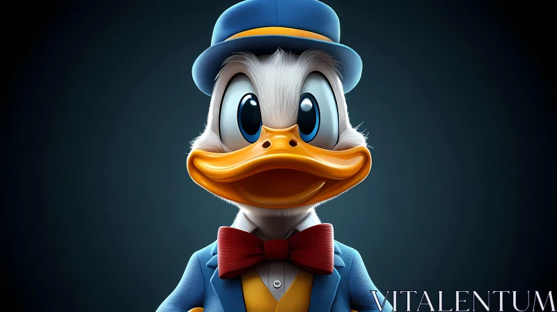 Classic Cartoon Duck Character AI Image