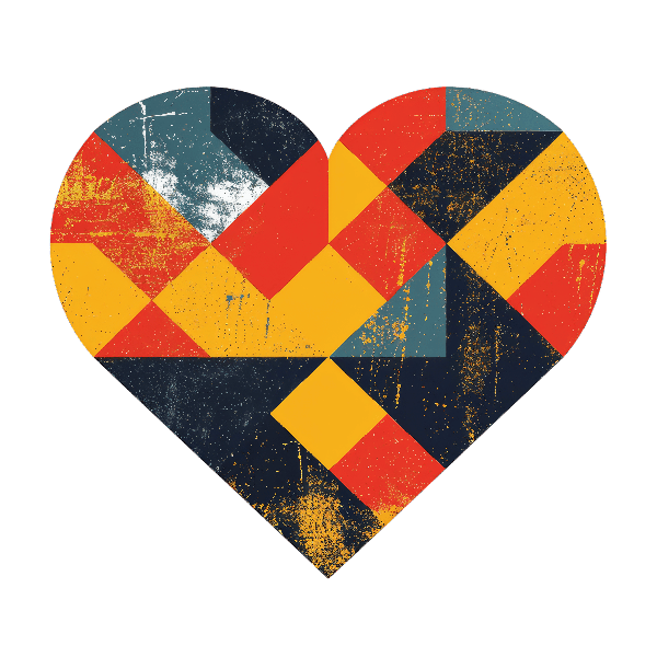 Colorful Abstract Heart Art