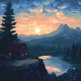 Sunset Cabin by the Lake