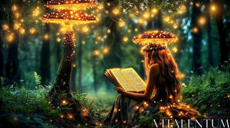 AI ART Fairy Tale Forest Reader