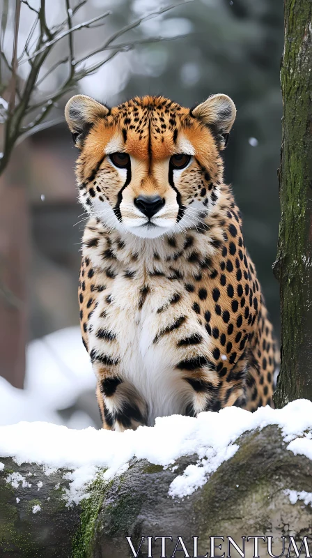 AI ART Cheetah in the Snow