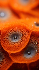 Orange Flower with Water Droplets - A Fusion of Nature and Art