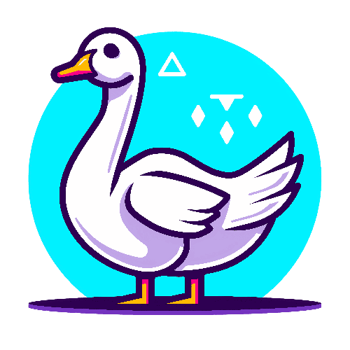 POD Design Playful White Goose Illustration for Merchandise