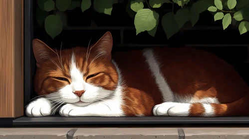 Peaceful Cat by a Window