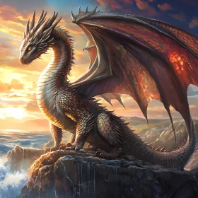 Sunset Dragon on the Rocks