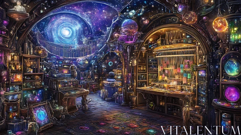 AI ART Magical Science Laboratory With Universe View