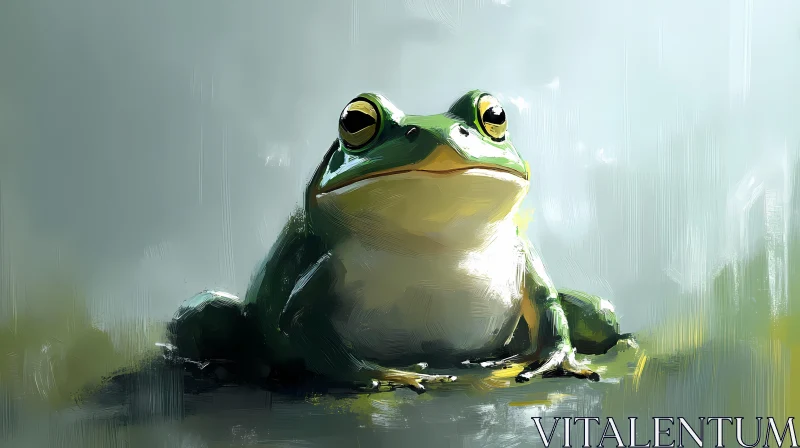 Frog in Nature Art Scene AI Image