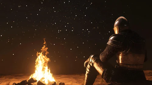 Knight's Vigil by Campfire