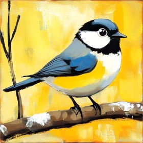 Charming Bird Portrait on Branch