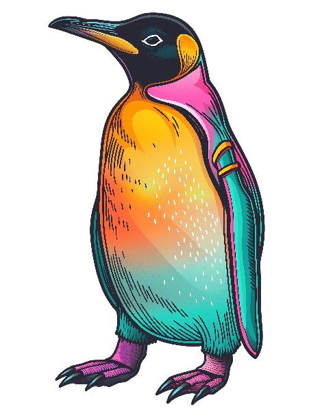 POD Design Whimsical Penguin Print for Apparel