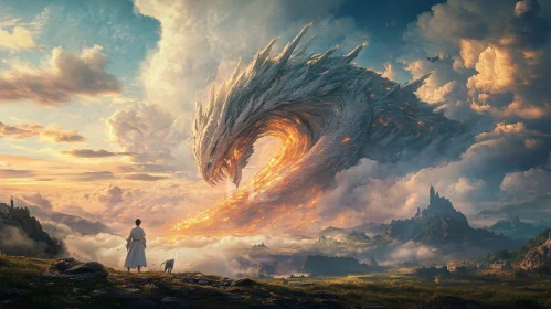 Epic Dragon in Sky Art
