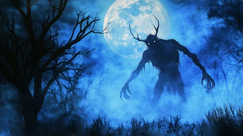 Silhouette of a Monster in the Night