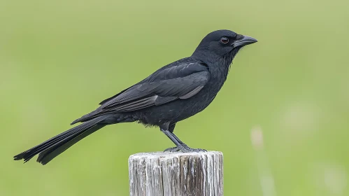 Black Bird on a Post