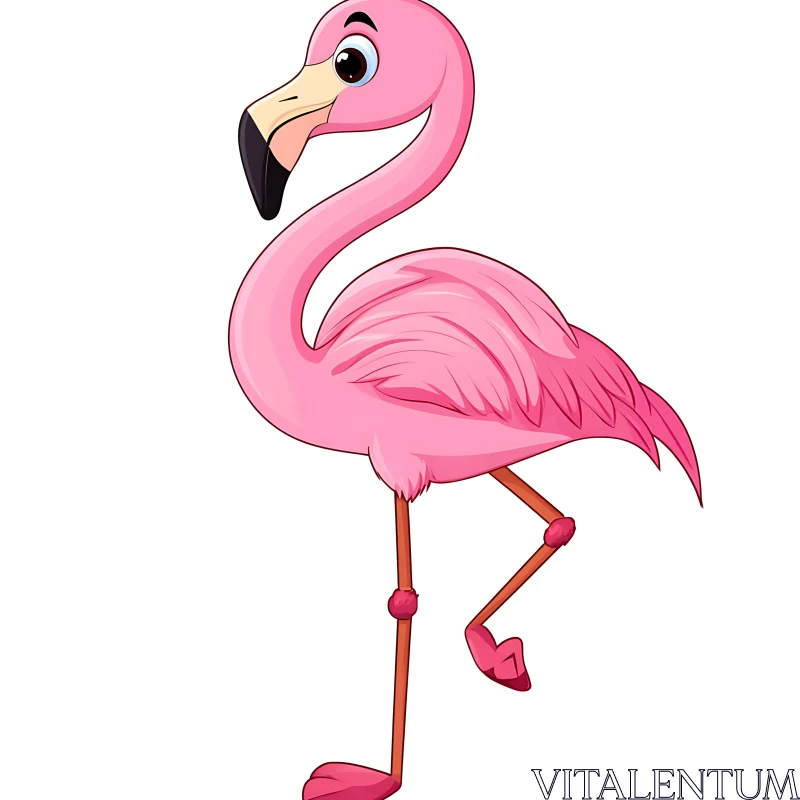 Whimsical Flamingo Artwork AI Image