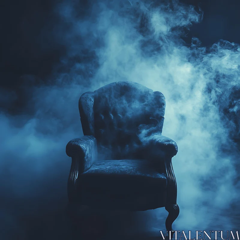 Mystic Armchair in Blue Smoke AI Image