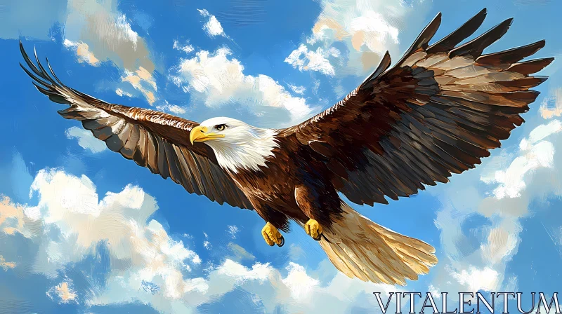 AI ART Eagle in Flight Illustration