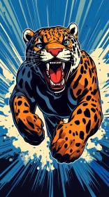 Leaping Leopard Illustration