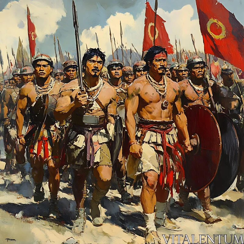 AI ART Ancient Warriors in Formation Painting