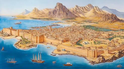 Historical Seaport City Aerial View