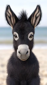 Beachside Donkey Close-Up