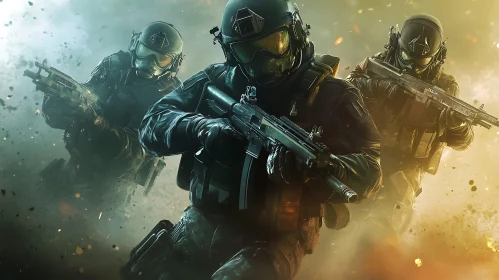 Tactical Squad Advancing
