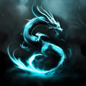 Glowing Dragon in Dark Ambiance