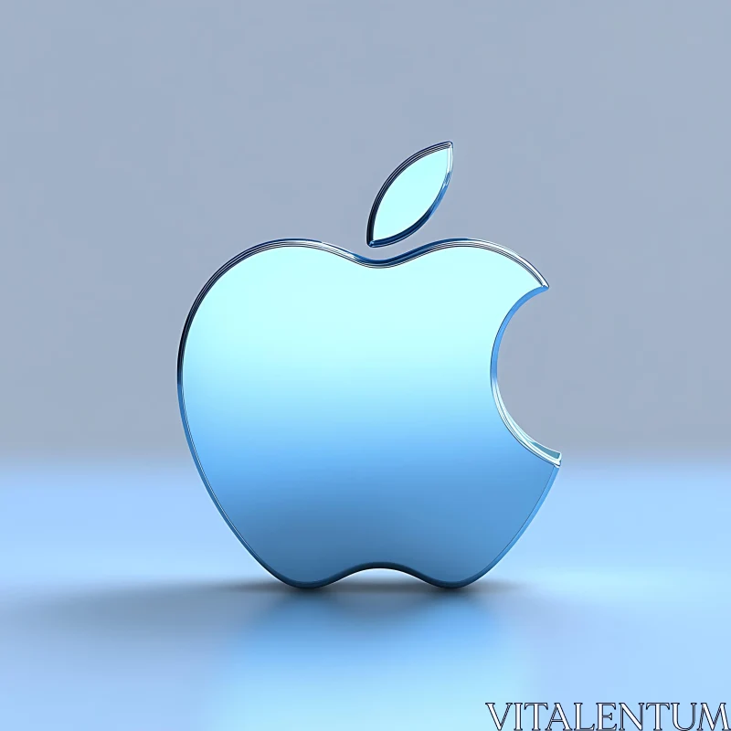 AI ART Sleek Blue Apple Logo