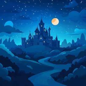 Enchanted Castle at Night