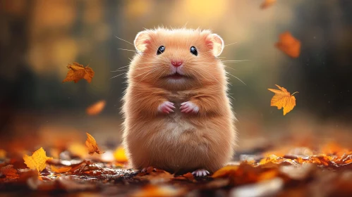 Charming Rodent Among Fall Foliage