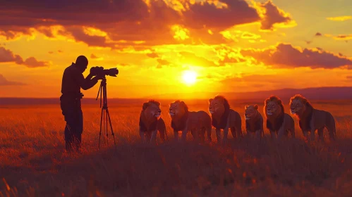 Photographer and Lions