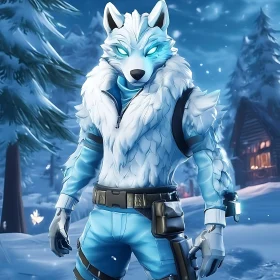 Snowy Wolf Character Portrait
