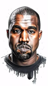 Stylized Kanye West Portrait Artwork