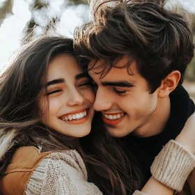 Smiling Couple Embracing