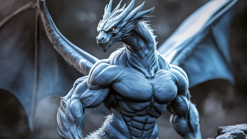 Fantasy Dragon with Wings and Muscles