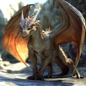 Fantasy Dragon with Open Wings