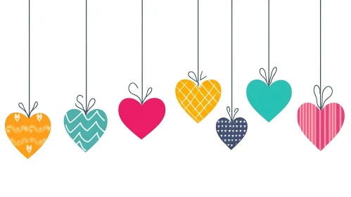 Colorful Heart Ornaments