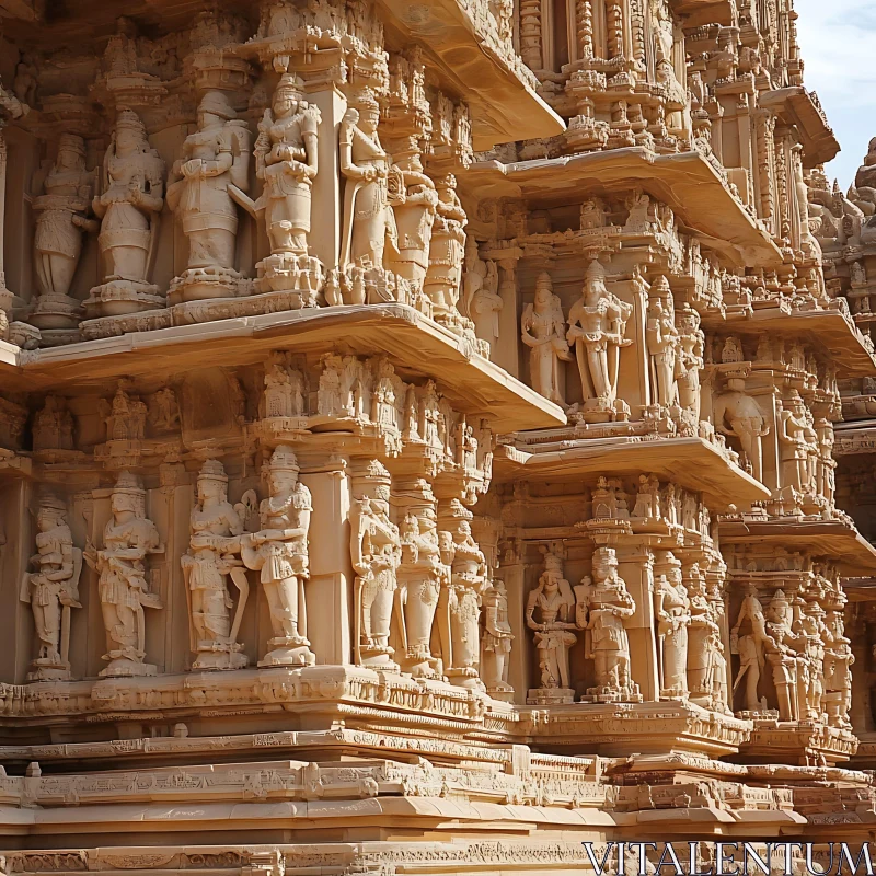 Detailed Temple Carvings AI Image