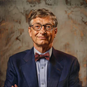 Bill Gates in Bow Tie and Glasses