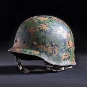 Camouflage Helmet Close-up