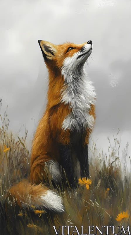 Serenity of a Fox in Art AI Image