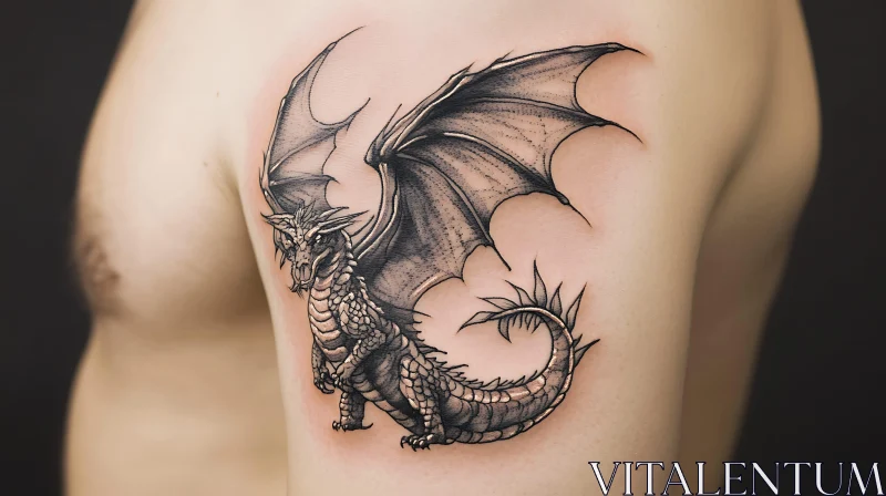 AI ART Detailed Dragon Tattoo Design