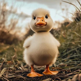 Charming Duckling in a Field