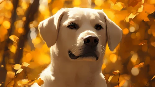 Golden Canine Autumn Portrait