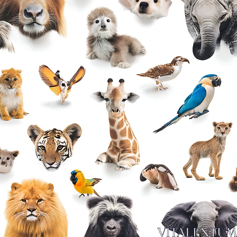 Wildlife and Zoo Animals Collection AI Image