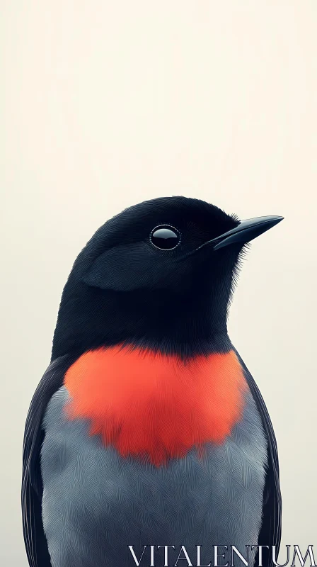 Elegant Bird with Orange Plumage AI Image